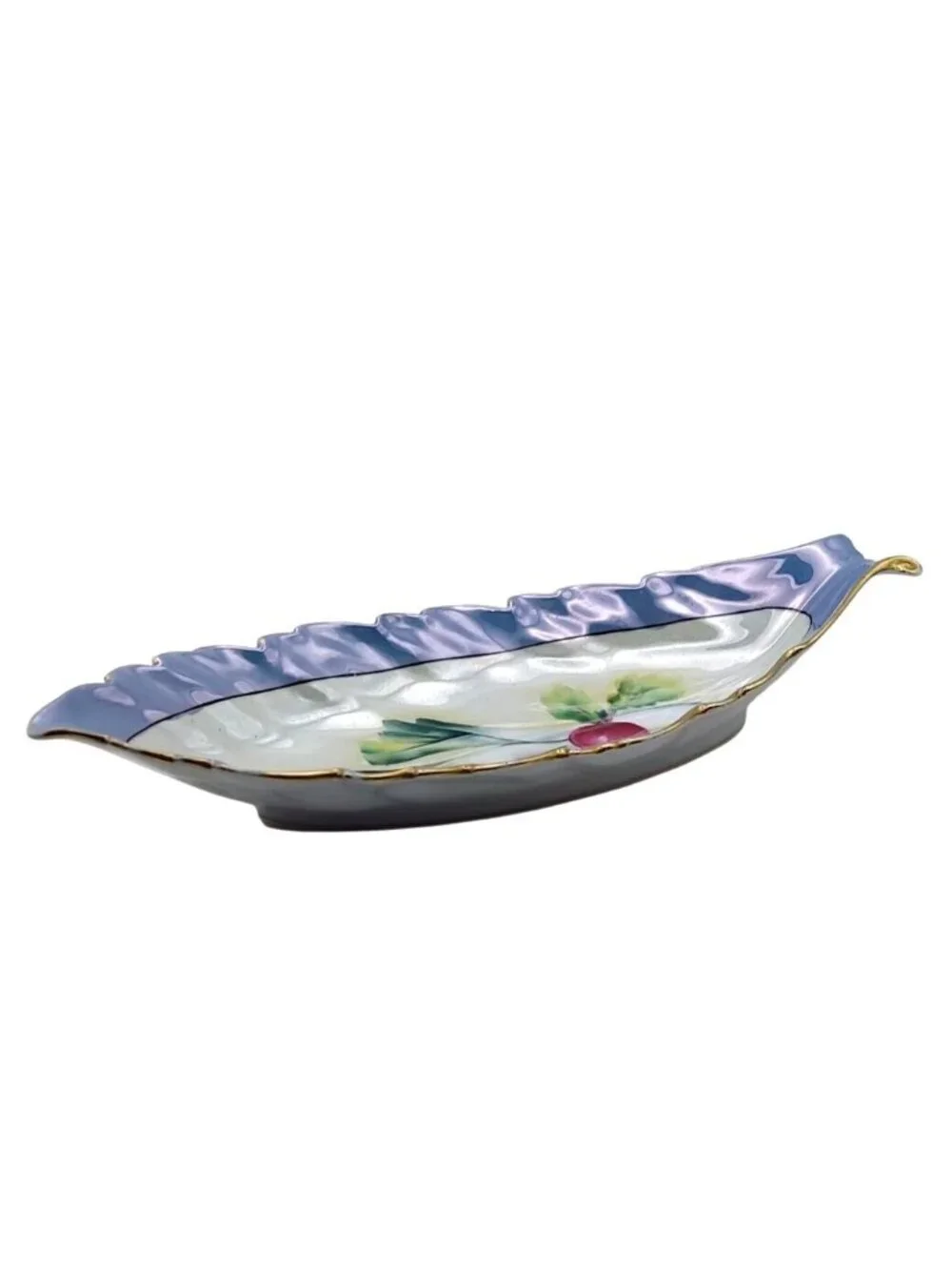 Noritake M Lusterware Hand Painted Porcelain Oval Scalloped Vegetable Dish MCM